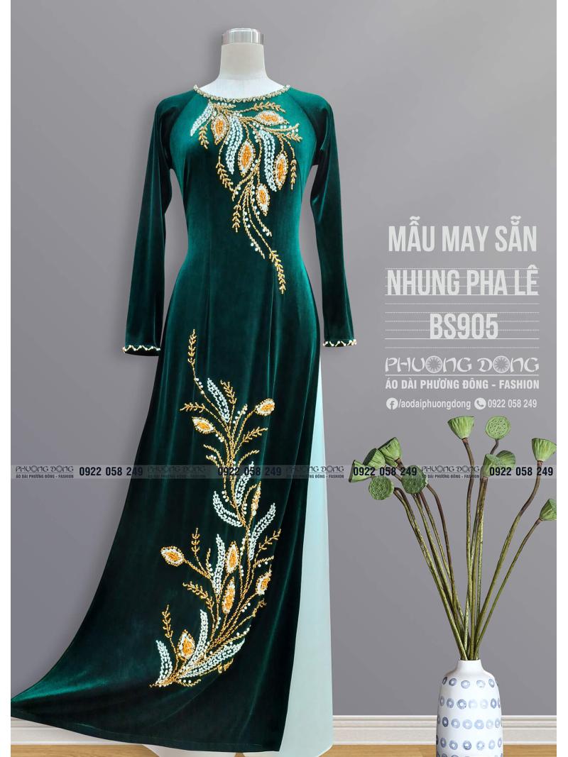 Áo Dài Bà Sui Nhung Đính Đá Pha Lê BS905